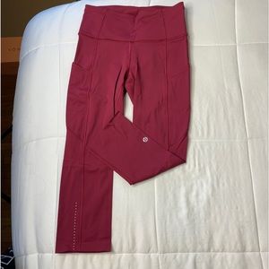 Lululemon Fast & Free Crop 19”, Sz 4